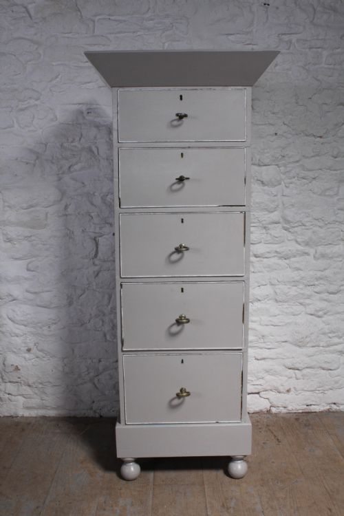 fig 1. Attractive tall painted mahogany Victorian chest of drawers 