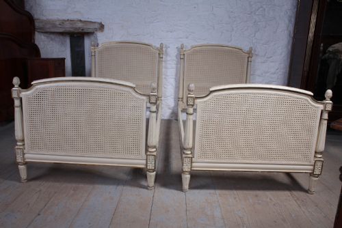 fig 1. Very attractive pair of French painted single beds