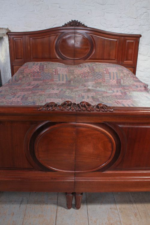 fig 2. Striking French mahogany corbeille large super king size bed