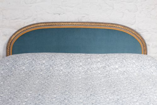 fig 3. Attractive French upholstered king size bed with original gilded paint