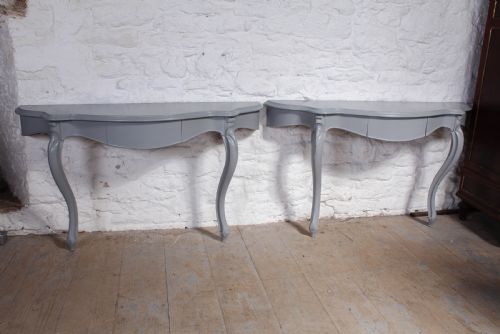 Pair of Attractive Louis Xv Style Hall Console Tables