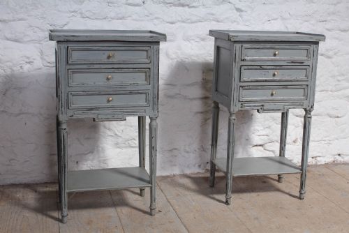 Very Nice Pair of French Painted Bedside Cabinets