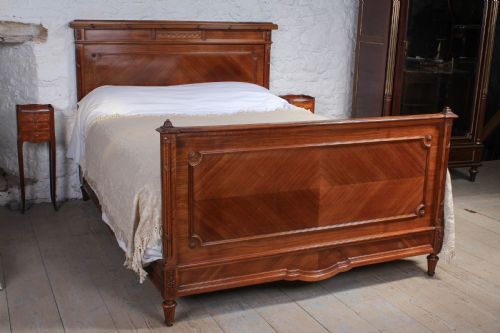 Handsome French Solid Walnut King Size 5ft  Bed