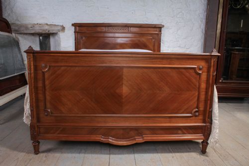 fig 1. Handsome French solid walnut king size 5Ft  bed