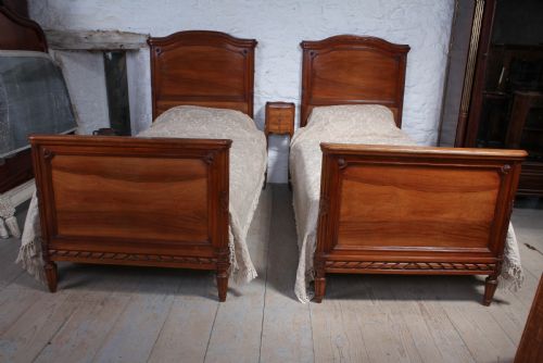 fig 2. Handsome pair of French Walnut single beds