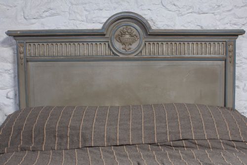 fig 3. Lovely original painted French queen size bed,bedside and chairs