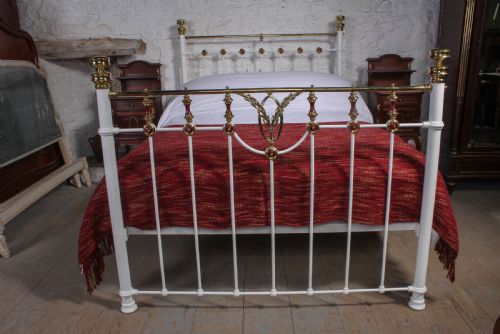 fig 1. Very rare white and brass Edwardian bed