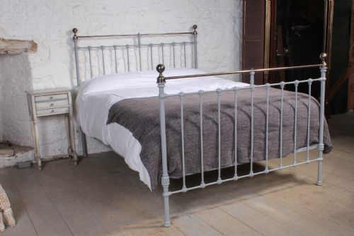 Grey and Aged Brass Classic Victorian 5ft King Size Bed