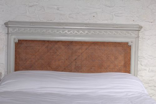 fig 2. French painted caned Bergere kingsize bed