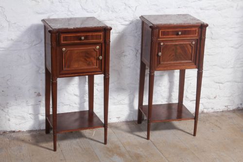 Lovely Pair of Flame Mahogany Bedside Cabinets