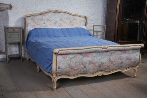 Lovely French Upholstered King Size Corbeille/sleigh Bed