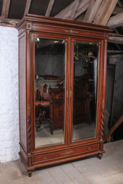 Spectacular Mahogany Armoire Wardrobe by Maison Krieger