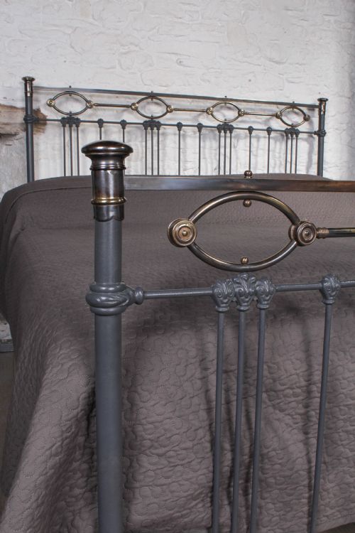 fig 1. Rare French 6' super kingsize brass and iron bed