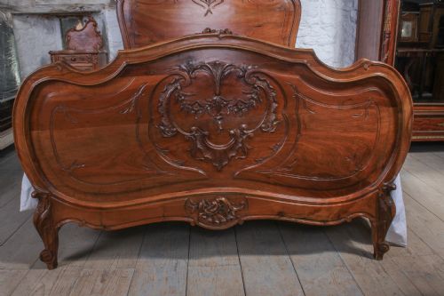 fig 1. Solid walnut Louis XVI style double bed