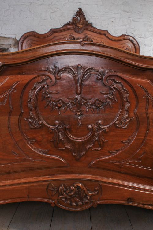 fig 2. Solid walnut Louis XVI style double bed