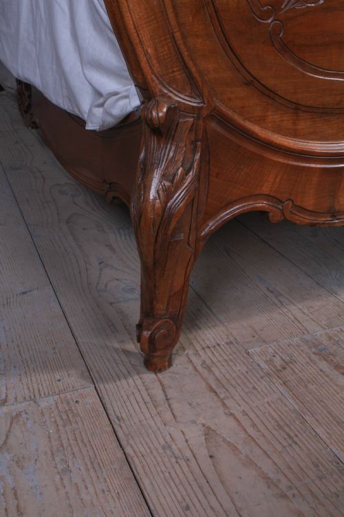 fig 3. Solid walnut Louis XVI style double bed