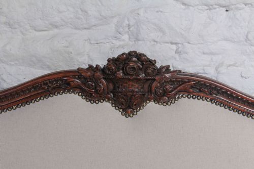 fig 2. Carved oak frame newly upholstered European king size bed