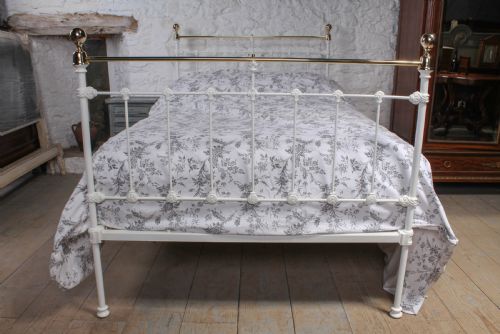 fig 1. Pretty Queen size Victorian brass and iron bed