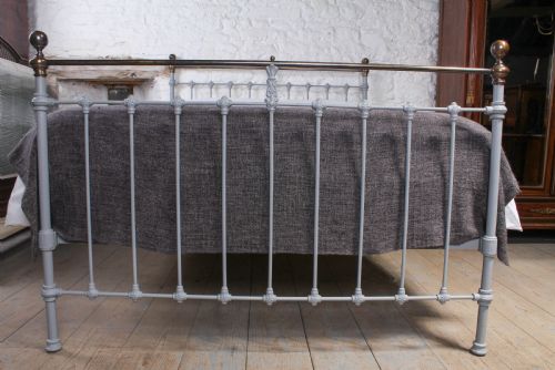 fig 1. Classic Victorian king size grey and aged brass bed