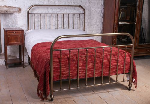 Attractive Simple French Aged Brass Double Bed