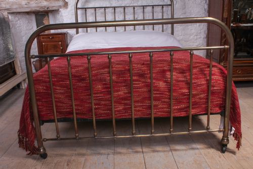 fig 1. Attractive simple French aged brass double bed