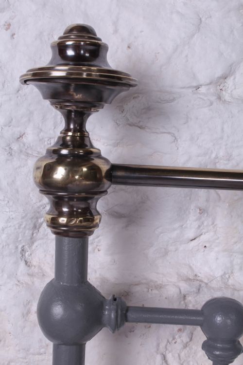 fig 1. King size grey iron and aged brass no end bed