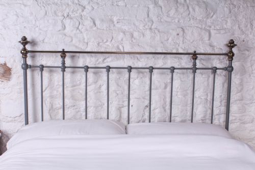 fig 2. King size grey iron and aged brass no end bed