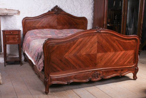 Fantastic Rare Super King Size Rosewood Louis Xv Style Bed