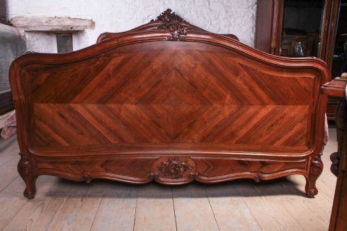 fig 1. Fantastic rare super king size Rosewood Louis XV style bed