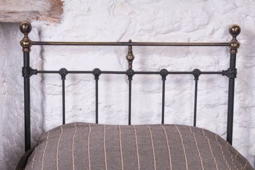 fig 3. Lovely pair of black and aged brass single beds