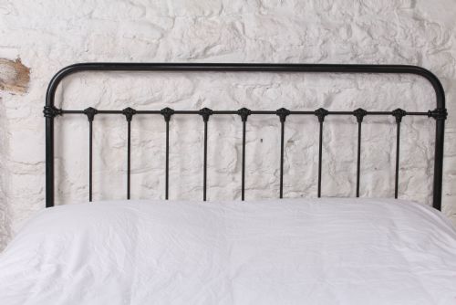 fig 1. Simple French king size black iron bed