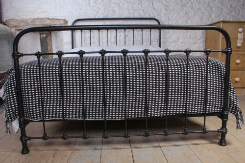 fig 2. Simple French king size black iron bed