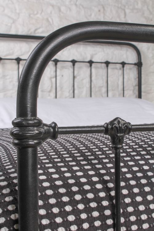 fig 3. Simple French king size black iron bed