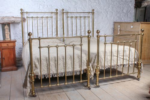 Lovely Pair of Large Single Victorian Brass Beds