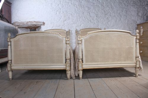 fig 1. Attractive pair of French caned beds