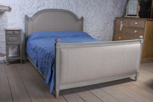 Newly Upholstered Empire Style King Size Painted Bed