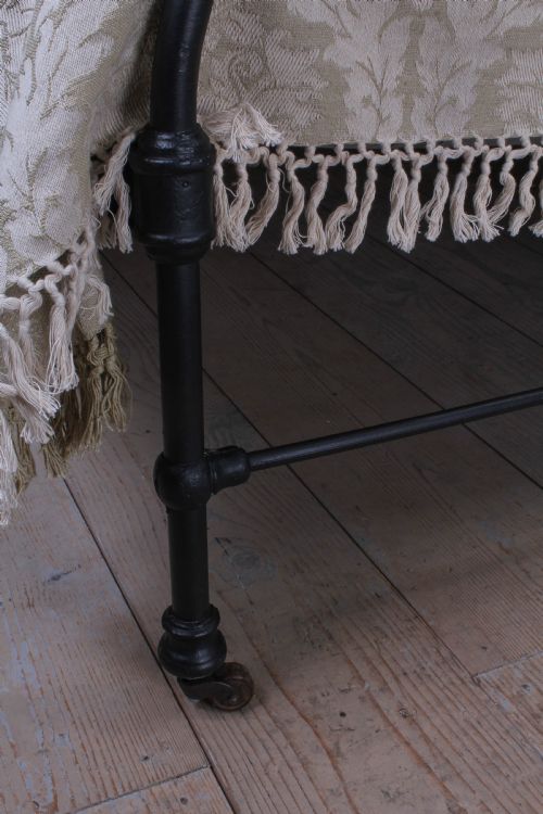 fig 1. Almost pair of dorm style all iron Victorian single beds