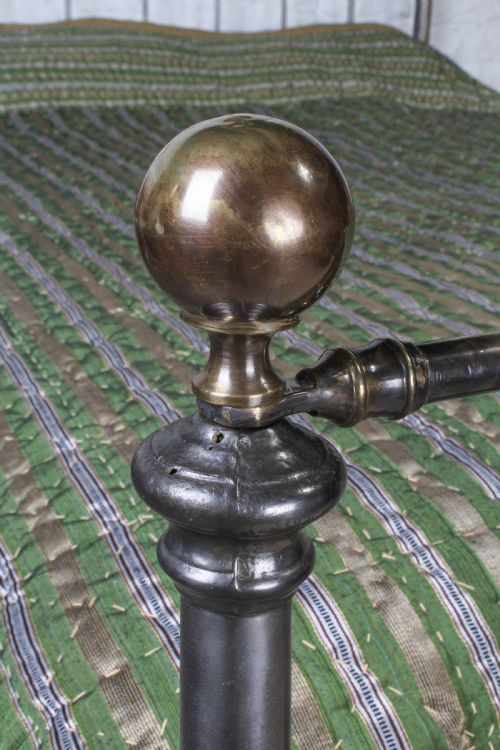 fig 1. Very handsome burnished iron and aged brass kingsize bed