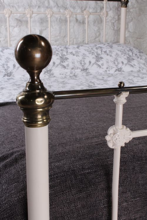 fig 1. Classic Victorian antique white and brass kingsize bed