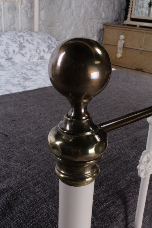fig 2. Classic Victorian antique white and brass kingsize bed