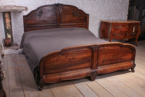 Two Meter Wide Super King French Walnut Bed