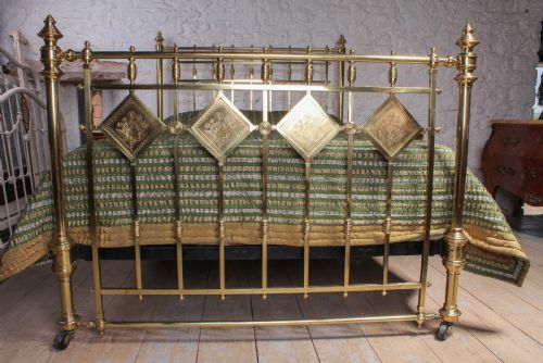 fig 1. Handsome king size Victorian all brass king size bed