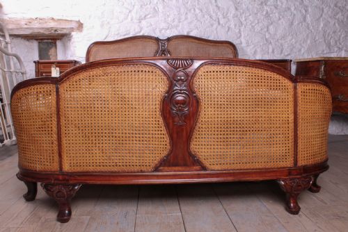fig 1. Striking Bergere caned Corbeille king size bed