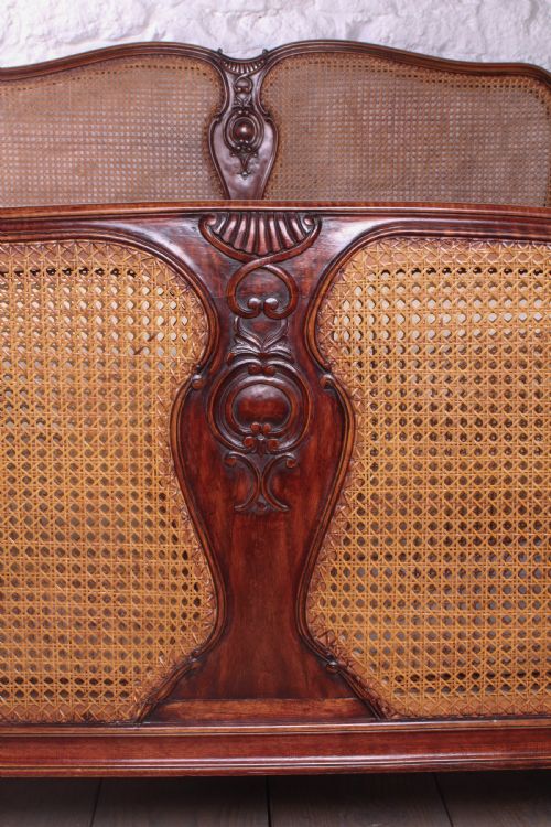 fig 2. Striking Bergere caned Corbeille king size bed
