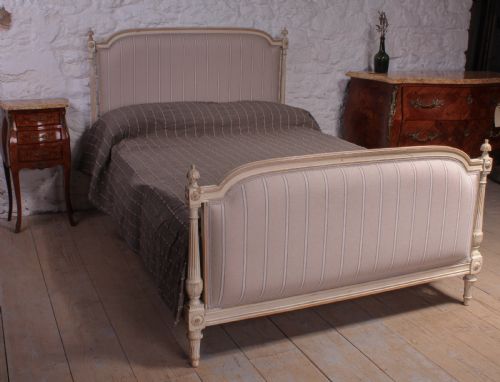 Very Attractive French Empire Style Newly Upholstered Double Bed