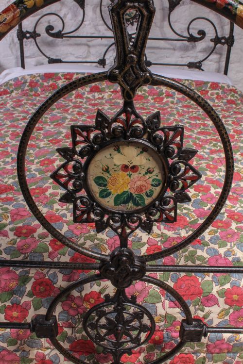 fig 2. Extremely rare hand painted double three hoop bed