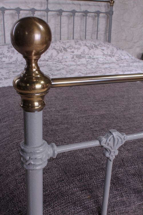fig 1. King size Classic Victorian grey and brass bed