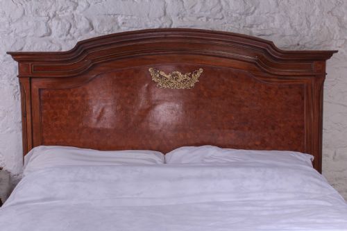 fig 1. Magnificent Mahogany and fruit wood parquetry king size bed