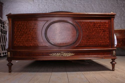 fig 2. Magnificent Mahogany and fruit wood parquetry king size bed