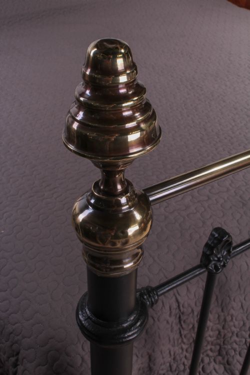 fig 1. Handsome 6Ft Victorian black and brass super kingsize bed